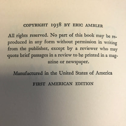 Cause for Alarm - Eric Ambler - 1938