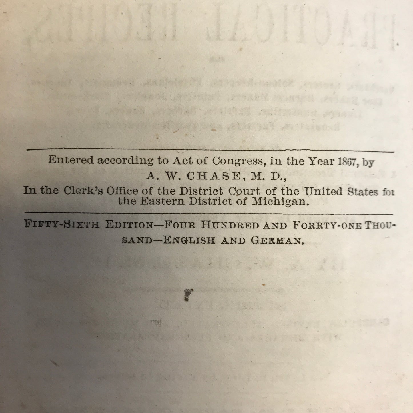 Dr. Chase's Recipes - A. W. Chase - 1870