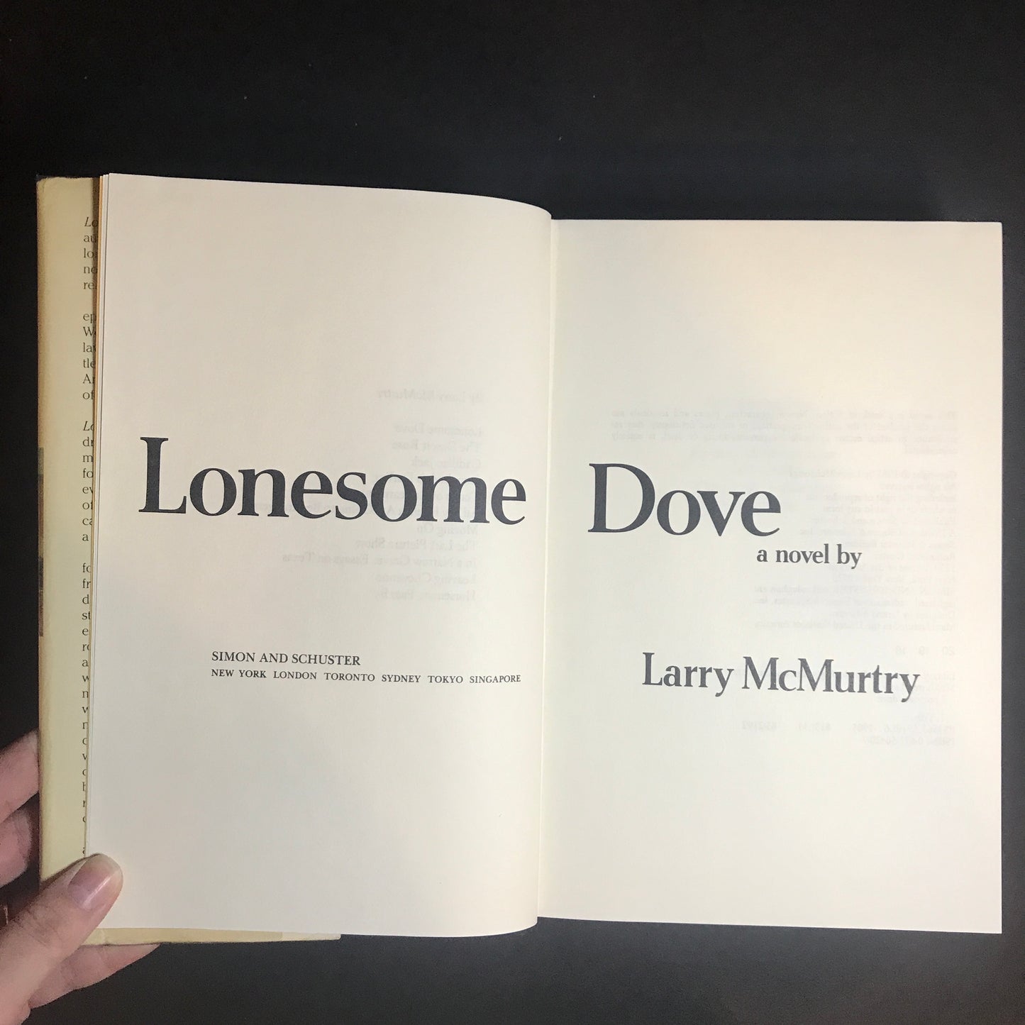 Lonesome Dove - Larry McMurtry - Later Print - 1985