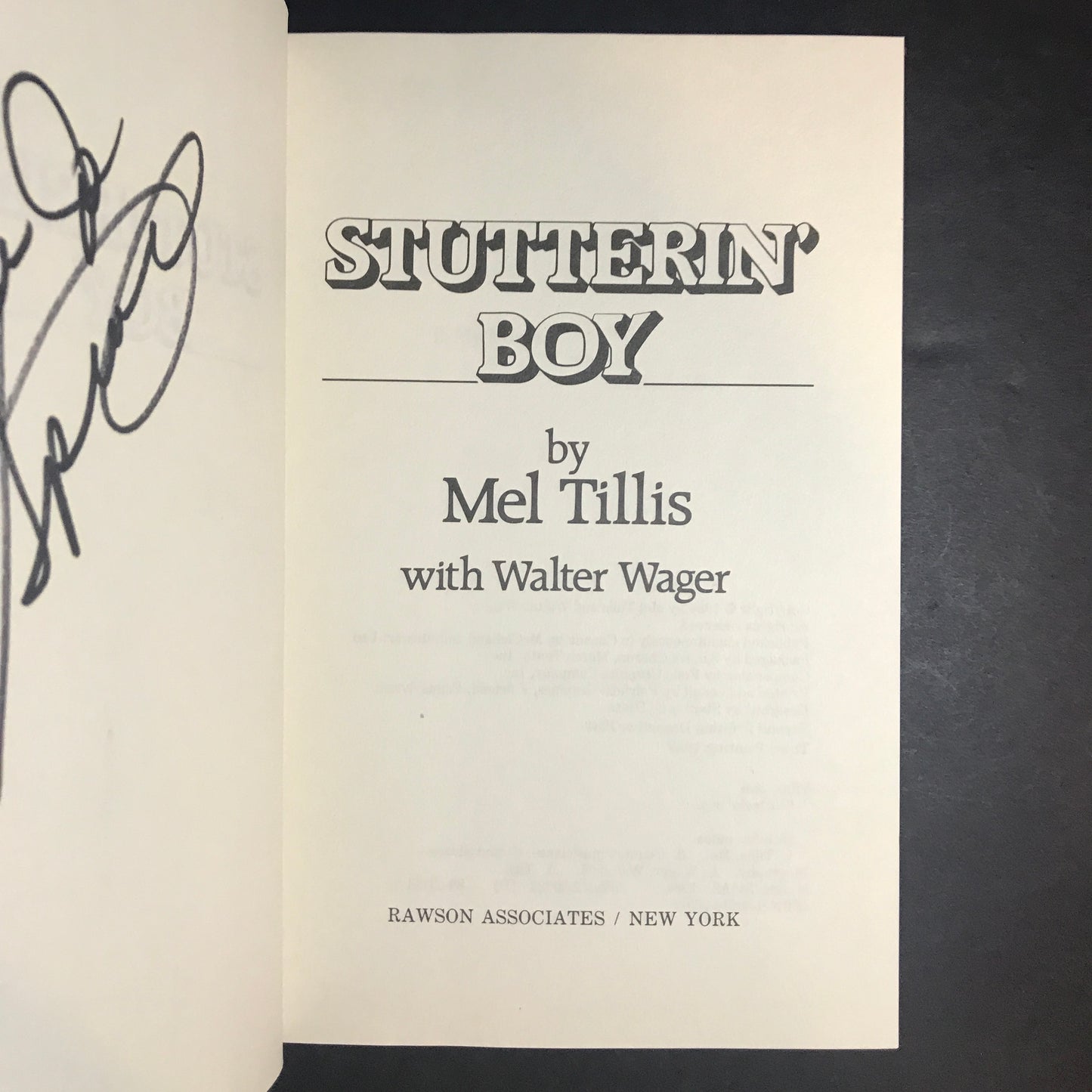 Stutterin' Boy - Mel Tillis - Signed - 1989