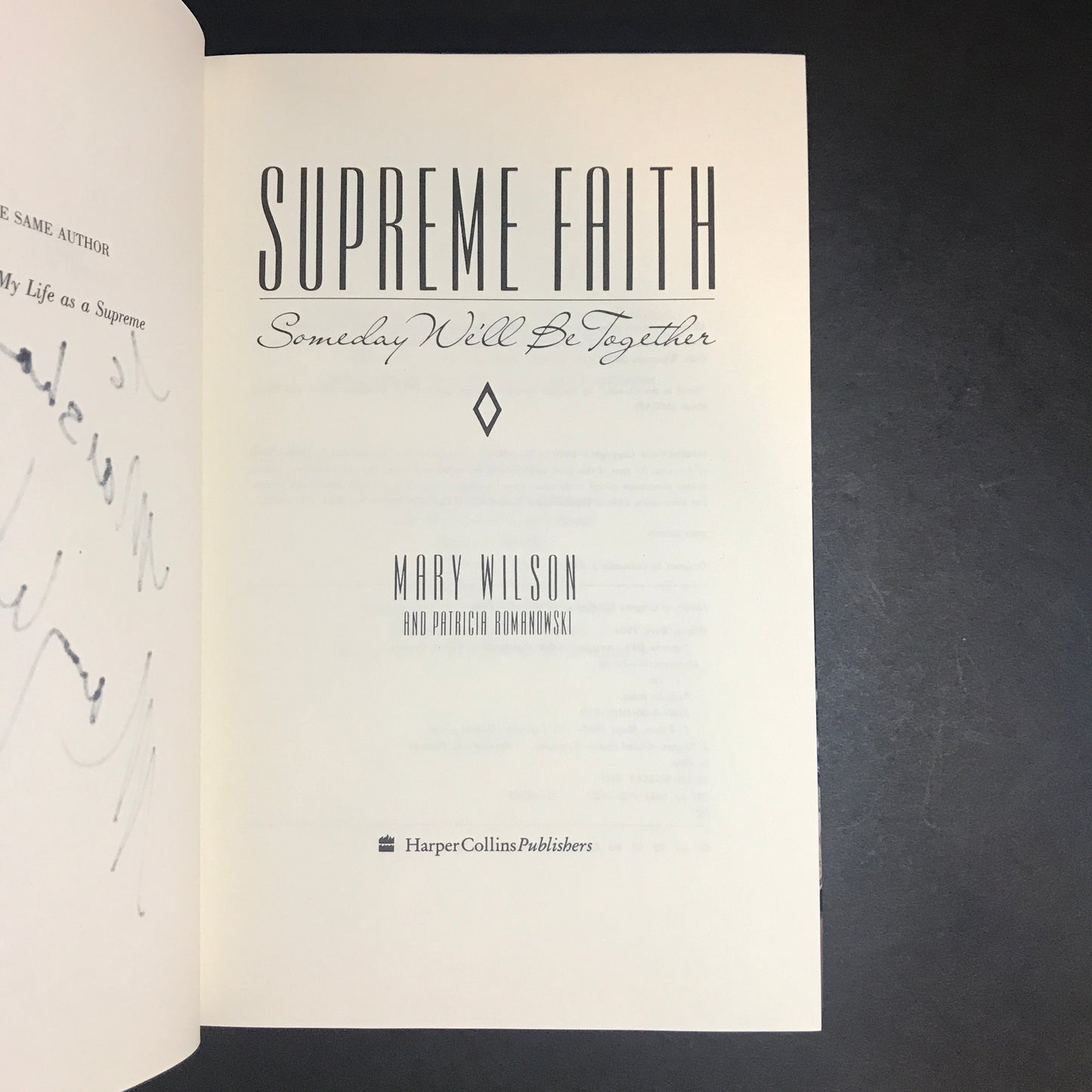 Supreme Faith - Mary Wilson - Signed - 1990