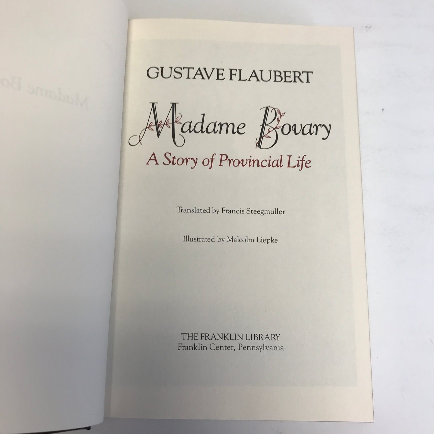 Madame Bovary: A Story of Provincial Life - Gustave Flaubert - Franklin Library - 1979