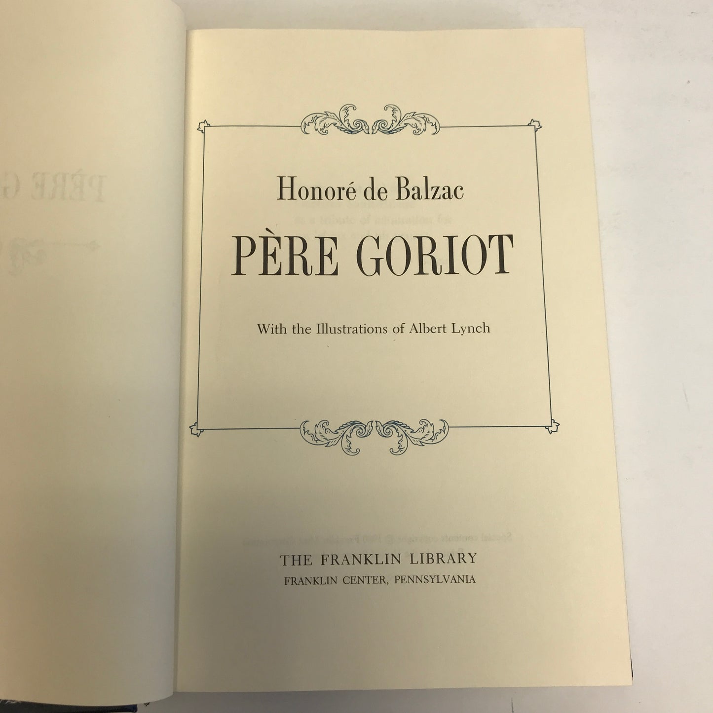 Père Goriot - Honoré de Balzac - Franklin Library - 1980