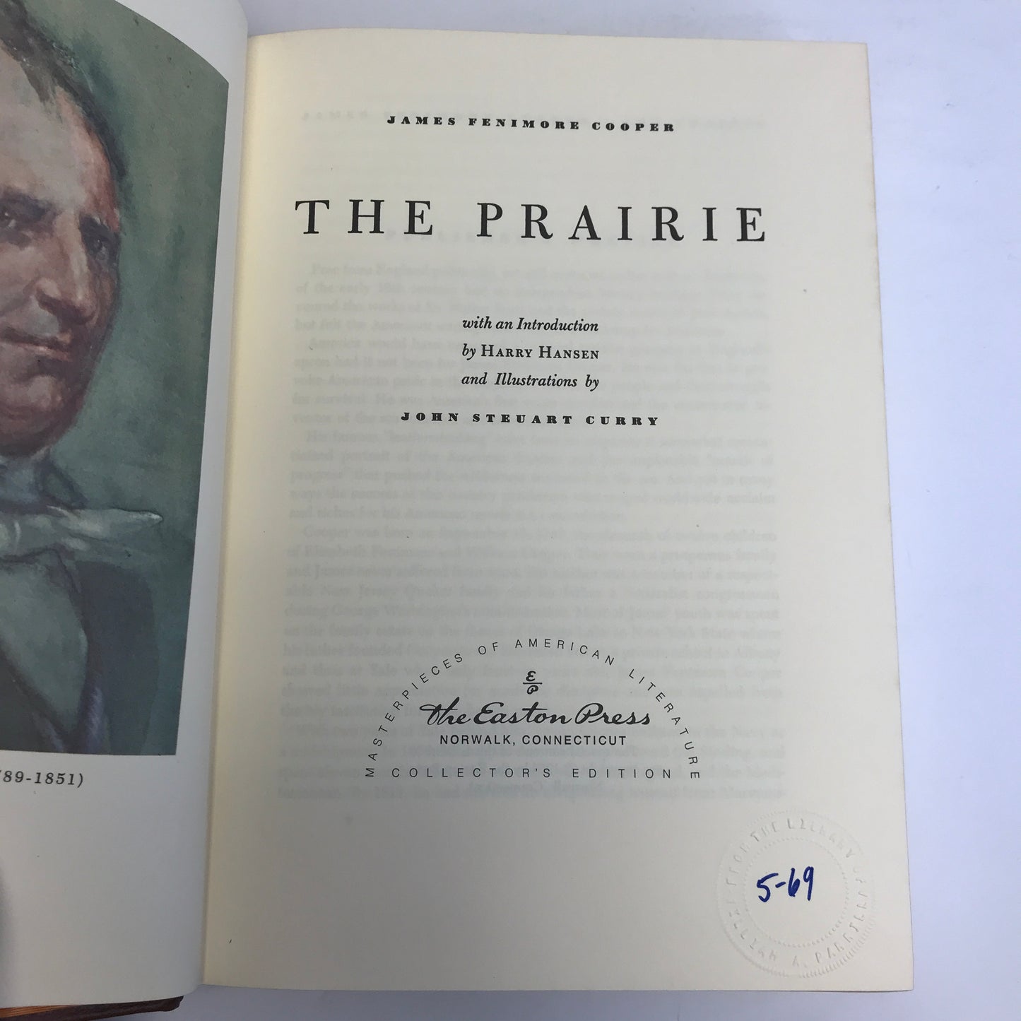 The Prairie - James F. Cooper - Easton Press - 1968