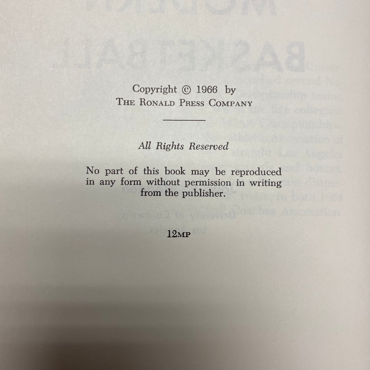 Practical Modern Basketball - John R. Wooden - 1966