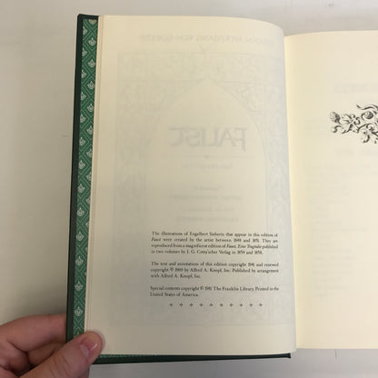 Faust Parts 1 and 2 - Johann Wolfgang von Goethe - Franklin Library - 1981