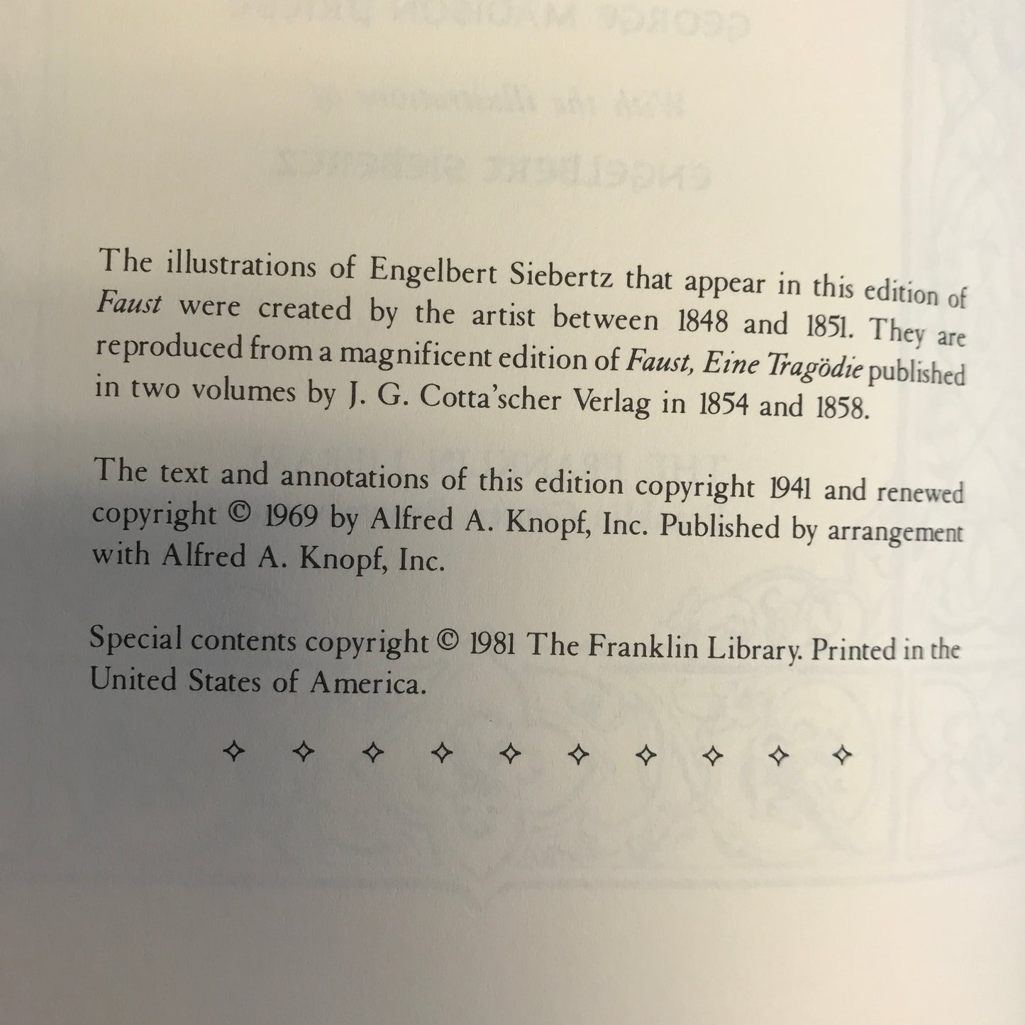 Faust Parts 1 and 2 - Johann Wolfgang von Goethe - Franklin Library - 1981