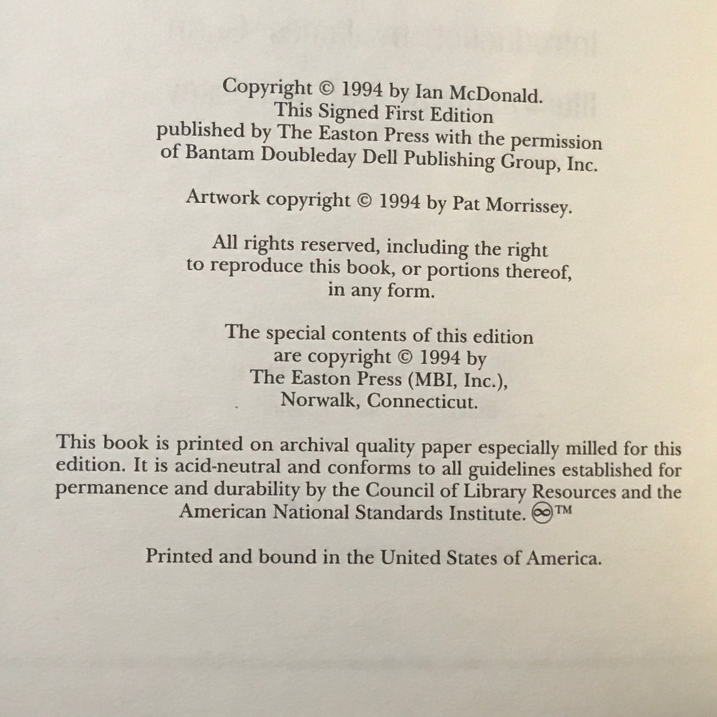Terminal Café - Ian McDonald - Signed - 1st Edition - Easton Press - 1994