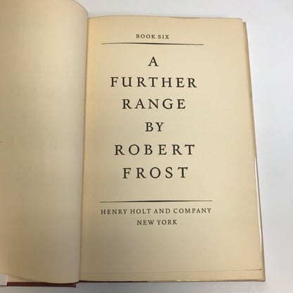 A Further Range - Robert Frost - 1st Edition - 1936