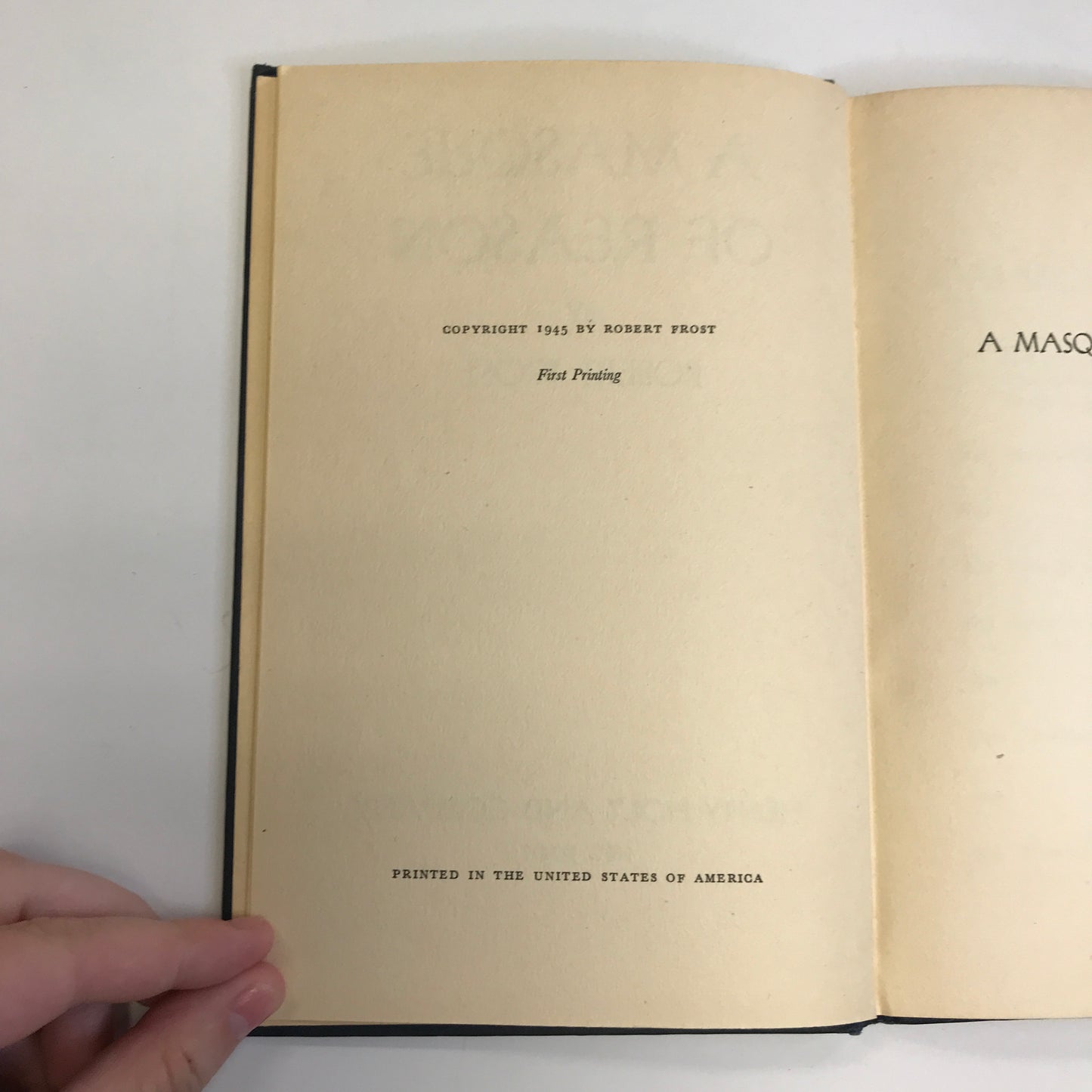 A Masque of Reason - Robert Frost - 1st Edition - 1945