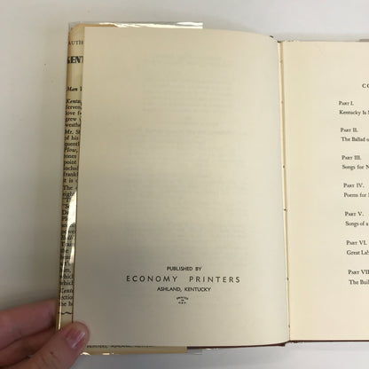 Kentucky Is My Land - Jesse Stuart - Author's Edition Signed - 1952