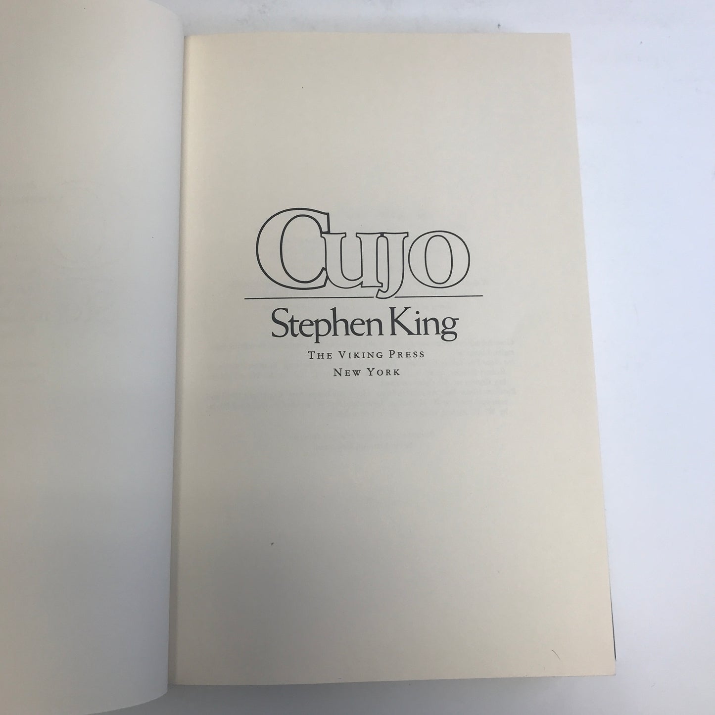 Cujo - Stephen King - 1st Edition - Inscribed - 1981