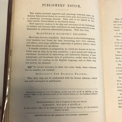 McGuffey's New Fifth Eclectic Reader - 1857