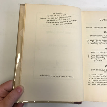 How to Stop Worrying and Start Living - Dale Carnegie - Early Print - 1948