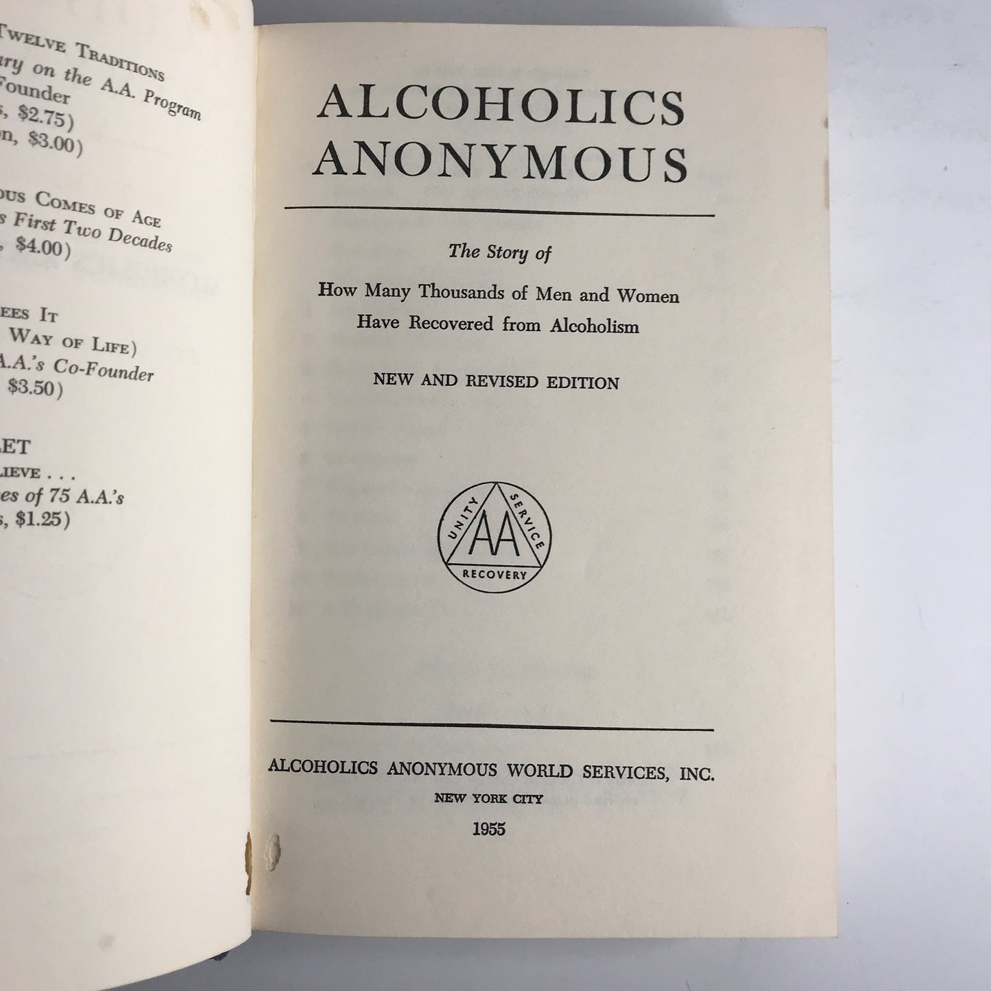 Alcoholics Anonymous - 2nd Edition - 15th Print - 1973