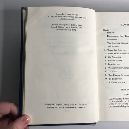 Alcoholics Anonymous - 2nd Edition - 16th Printing - 1974