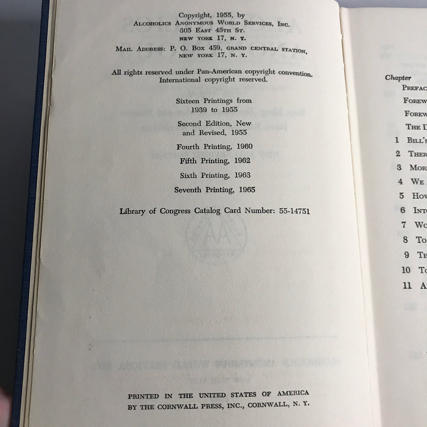 Alcoholics Anonymous - 7th Printing - 1965