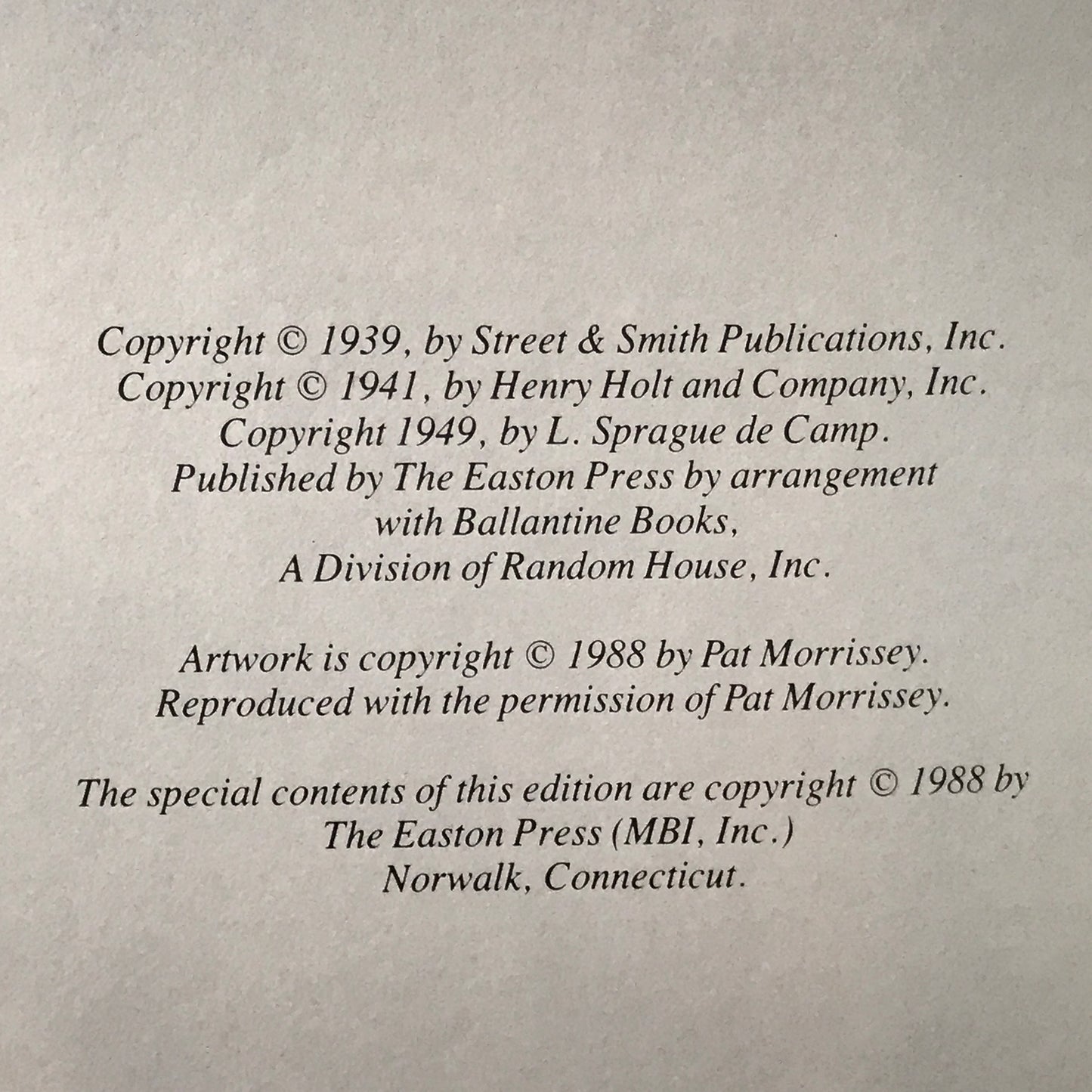 Lest Darkness Fall - L. Sprague de Camp - 1st Thus - Easton Press - 1988