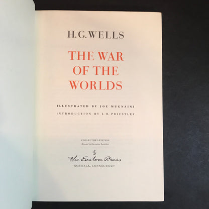 War of the Worlds - H. G. Wells - 1st Thus - Easton Press - 1964