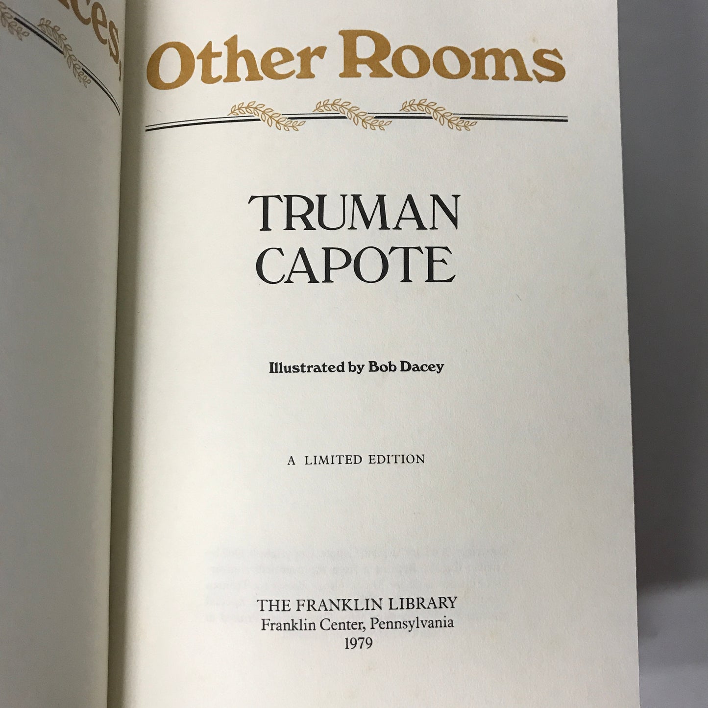 Other Voices, Other Rooms - Truman Capote - 1979 - Signed - Franklin Library