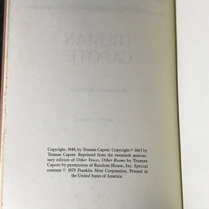 Other Voices, Other Rooms - Truman Capote - 1979 - Signed - Franklin Library