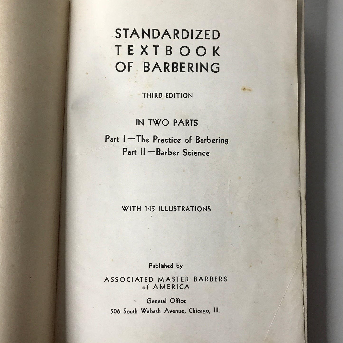 Standardized Textbook of Barbering - Associated Master Barbers of America - 1939 - 3rd Edition