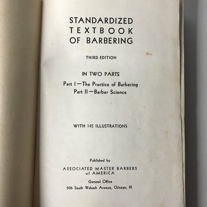 Standardized Textbook of Barbering - Associated Master Barbers of America - 1939 - 3rd Edition