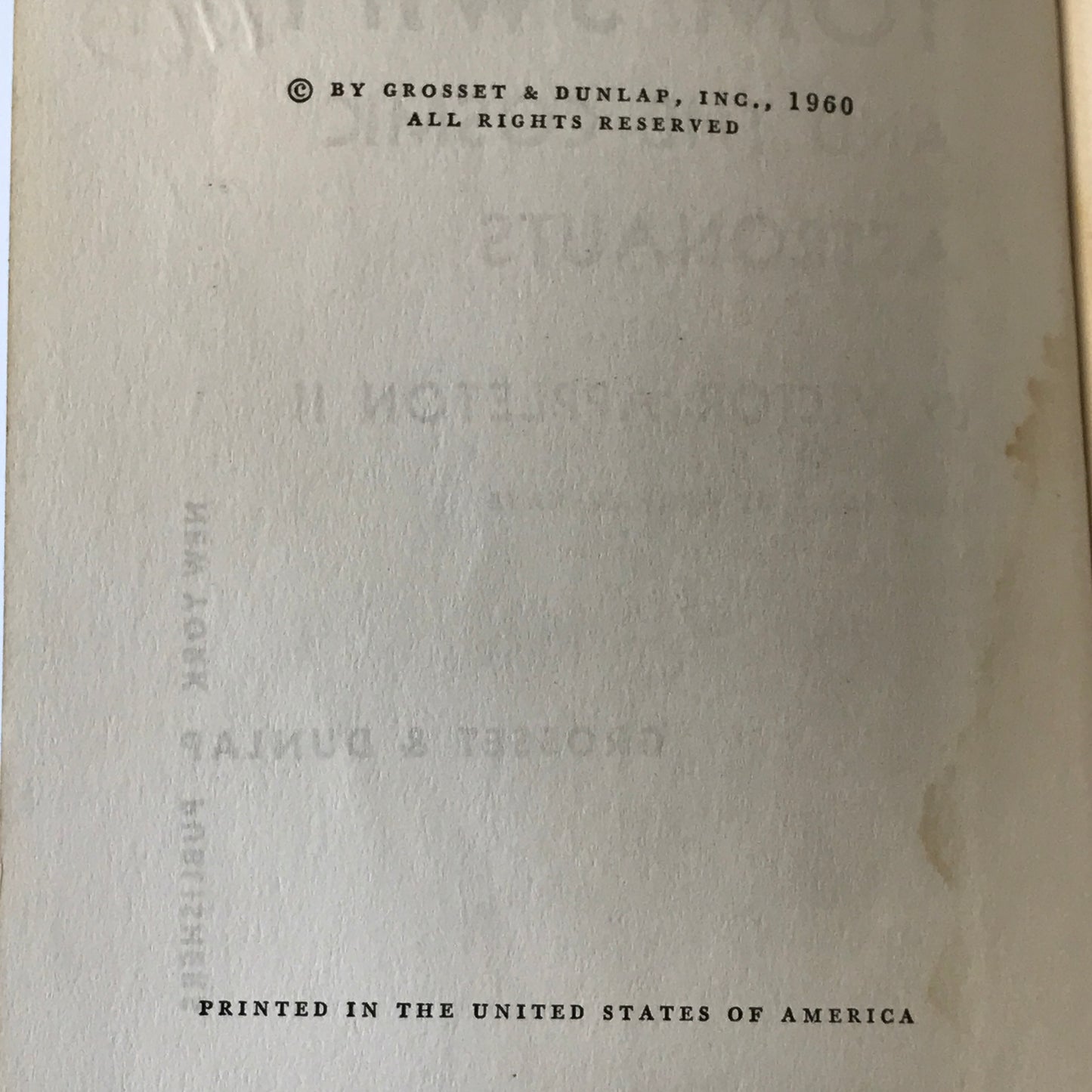 Tom Swift and the Cosmic Astronauts - Victor Appleton II - 1960 - 1st Edition