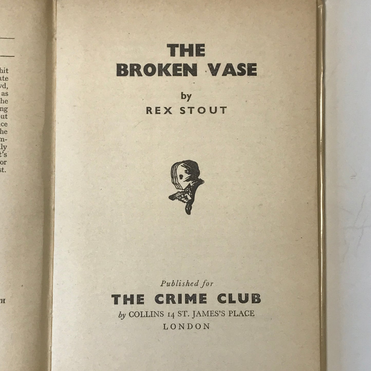 The Broken Vase - Rex Strout - 1947 - 5th Print