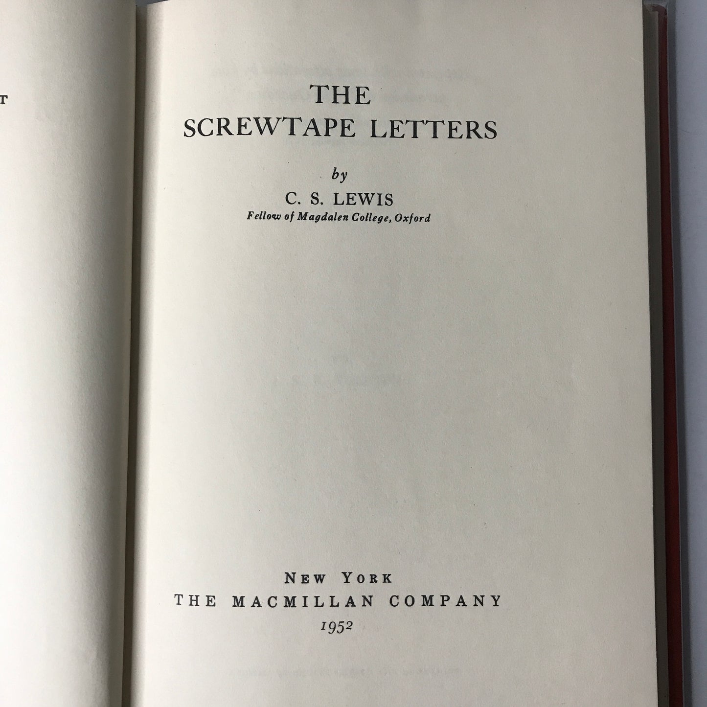 The Screwtape Letters - C.S. Lewis - 1952 - 20th Printing