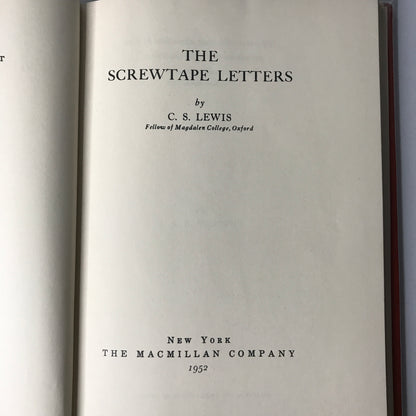 The Screwtape Letters - C.S. Lewis - 1952 - 20th Printing