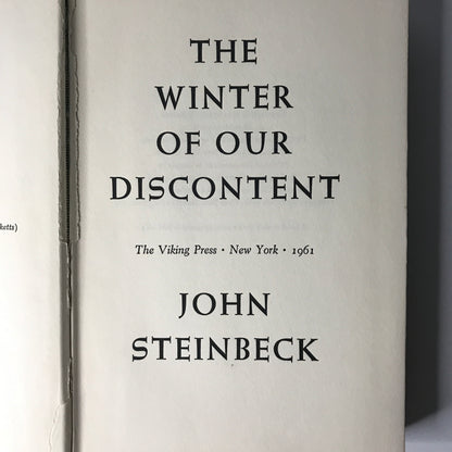 The Winter of our Discontent - John Steinbeck - 1961 - 1st Trade Edition