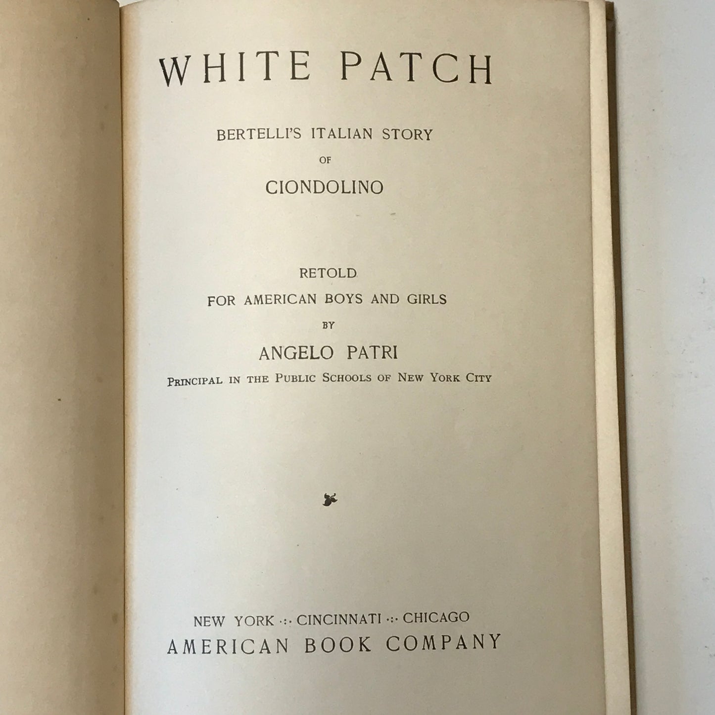 White Patch - Angelo Patri - 1928 - Illustrated