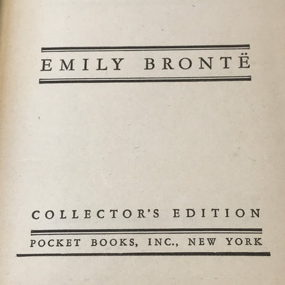 Wuthering Heights - Emily Bronte - Circa 1950's - Collector's Edition Pocket Books, Inc