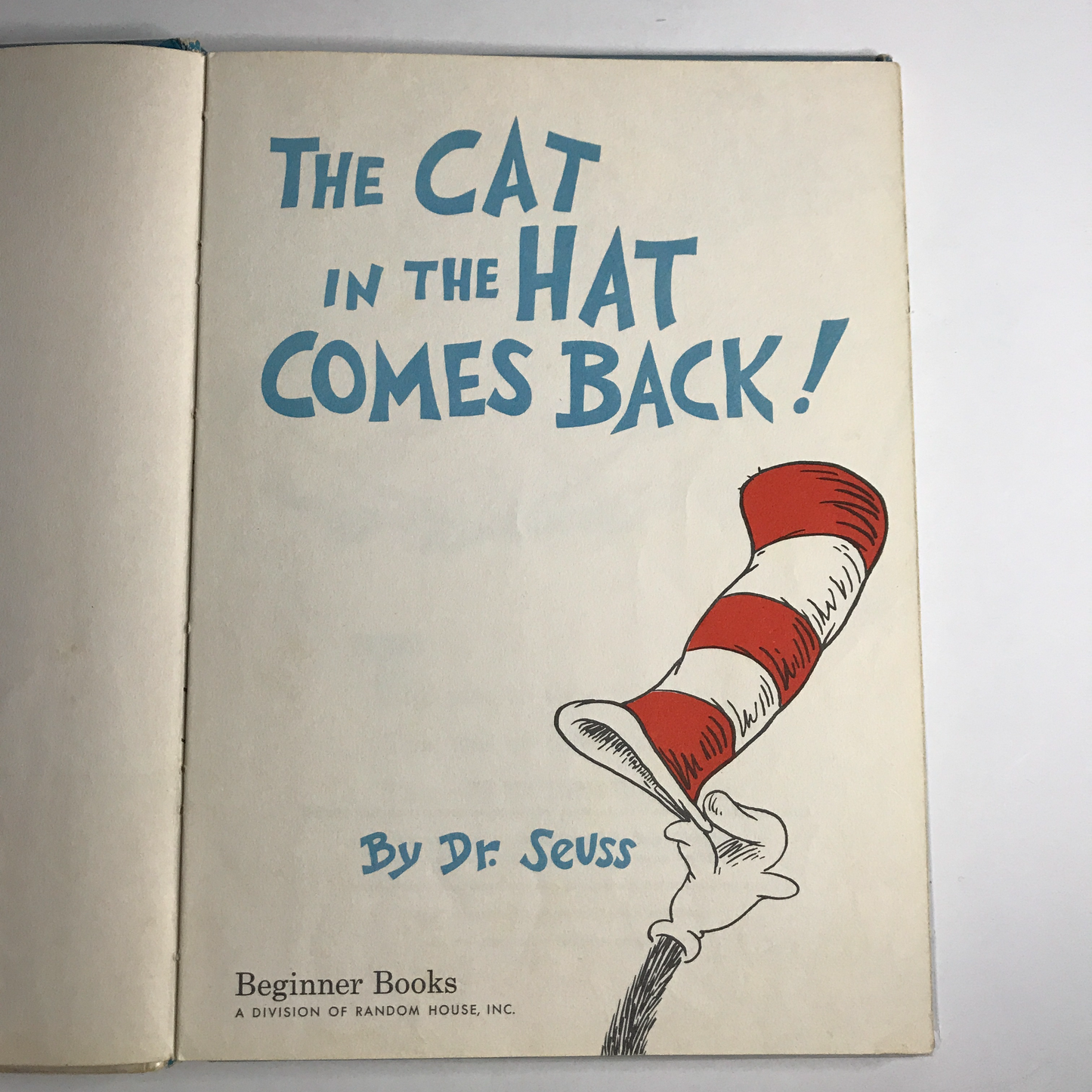 The Cat in the Hat Comes Back - Dr. Seuss - Early Print - B-2 on spine - 1958