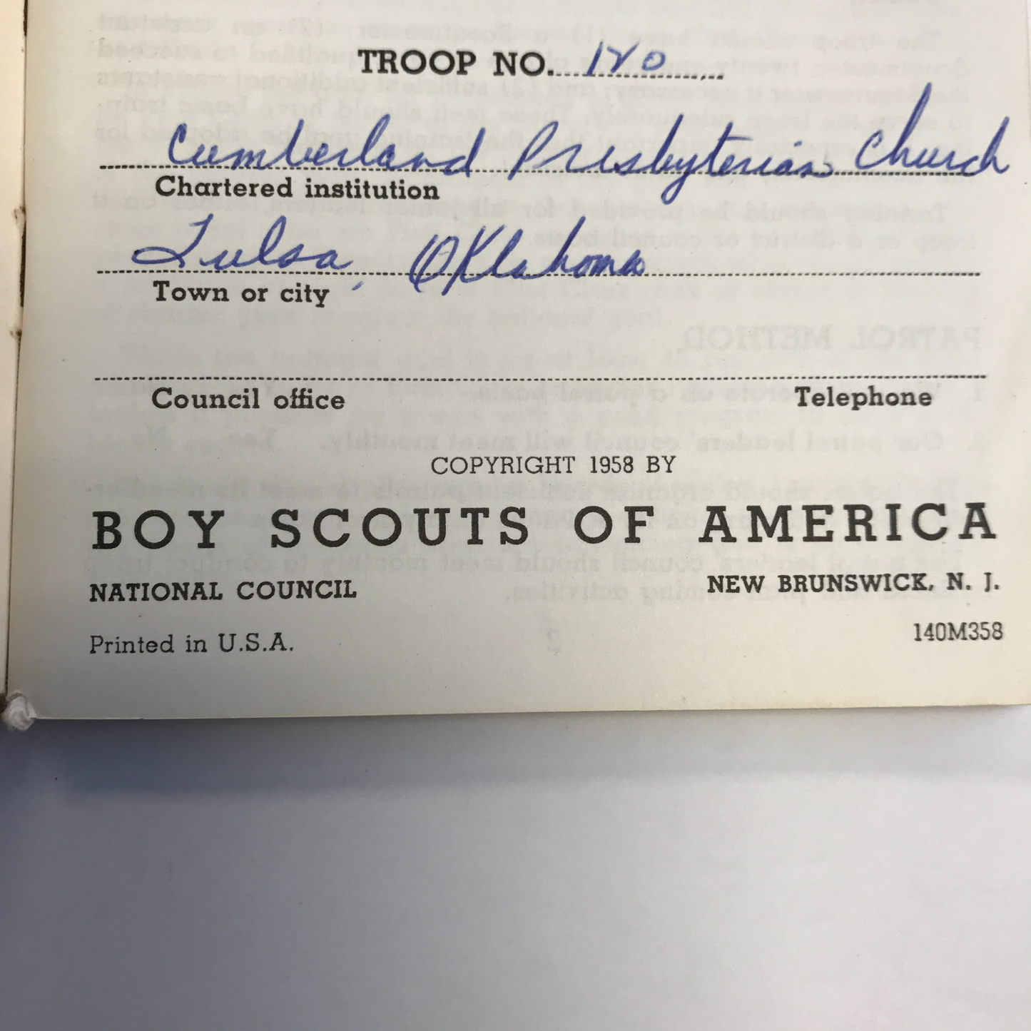 Boy Scout Leaders Program Notebook - 1958-59 - Boy Scouts Of America