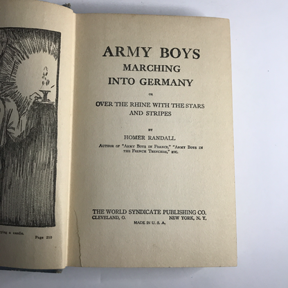 Army Boys Marching into Germany - Homer Randall - Tear on Cover Page - 1919