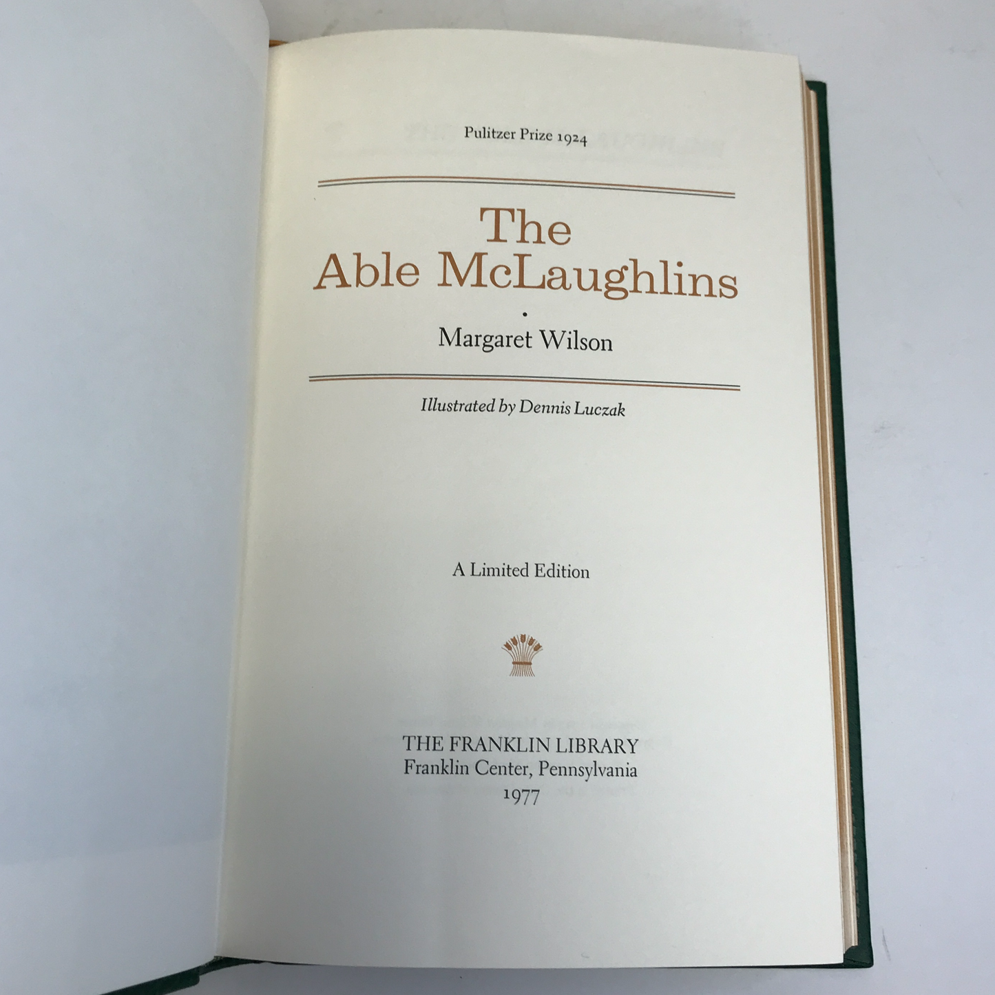 The Able McLaughlins - Margaret Wilson - Franklin Library - 1977