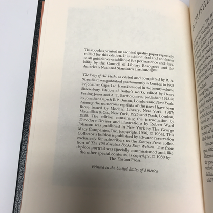 The Way of All Flesh - Samuel Butler - Easton Press - 1980