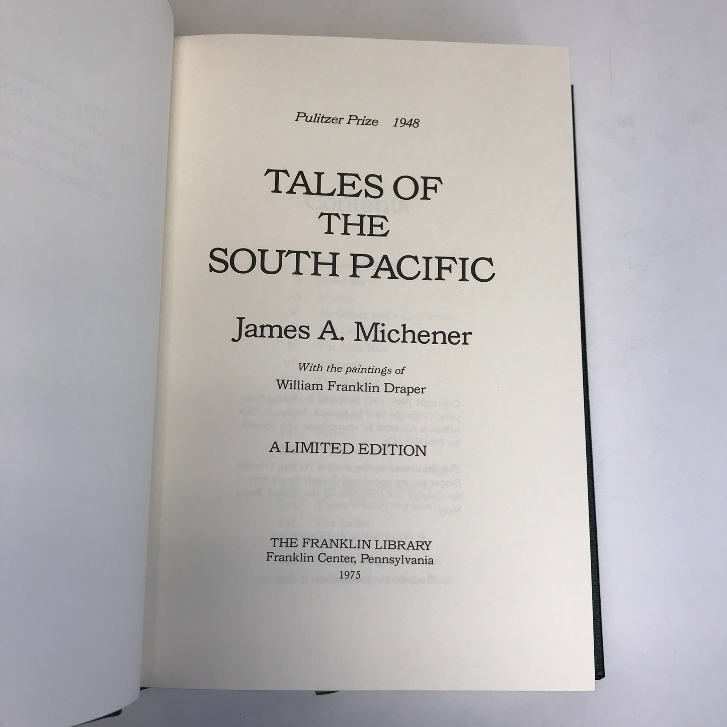 Tales of the South Pacific - James A. Michener - Franklin Library - 1975