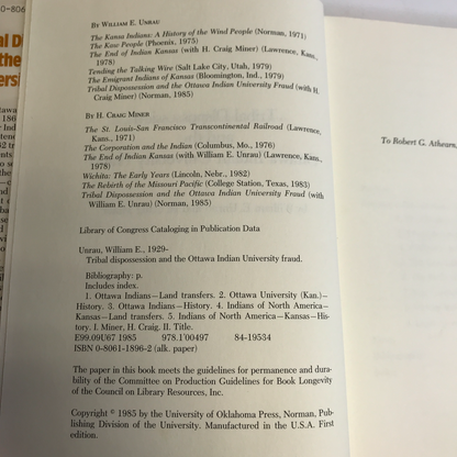 Tribal Dispossession and the Ottawa Indian University Fraud - 1st Edition - William E. Unrau & H. Craig Miner -