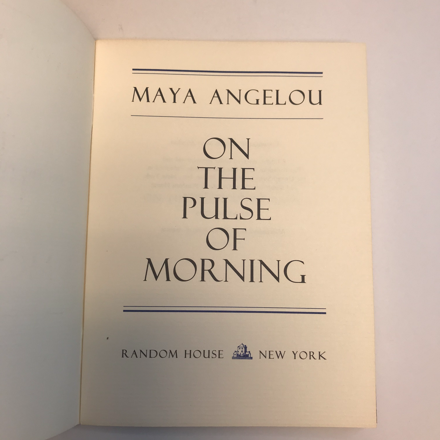 On the Pulse of Morning - Maya Angelou - Inscribed - ( Signed )- 1993