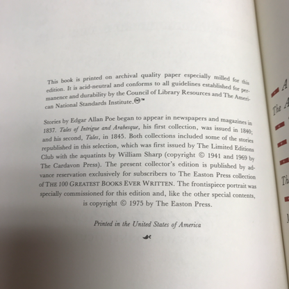 Tales of Mystery and Imagination - Edgar Allen Poe - Easton Press - 1975