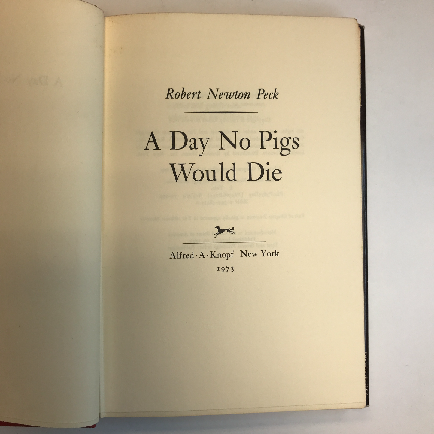 A Day No Pigs Would Die - Robert N. Peck - 1973