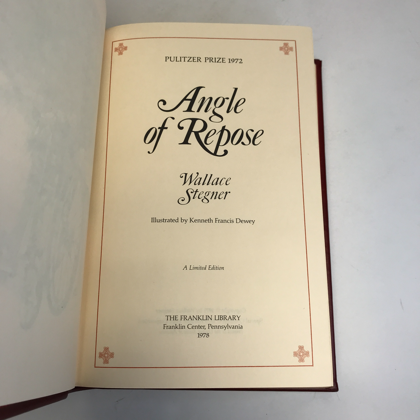 Angle of Repose - Wallace Stegner - Franklin Library - 1978