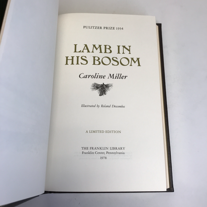 Lamb in His Bosom - Caroline Miller - Franklin Library - 1978