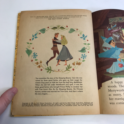 Sleeping Beauty and the Good Fairies - Disney - Little Golden Book - - 'A' Print - 1958