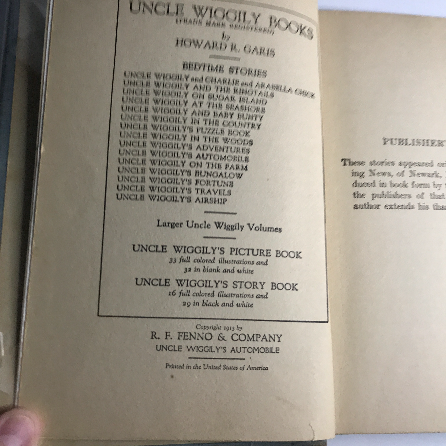 Uncle Wiggly's Automobile - Howard R. Caris - 1913