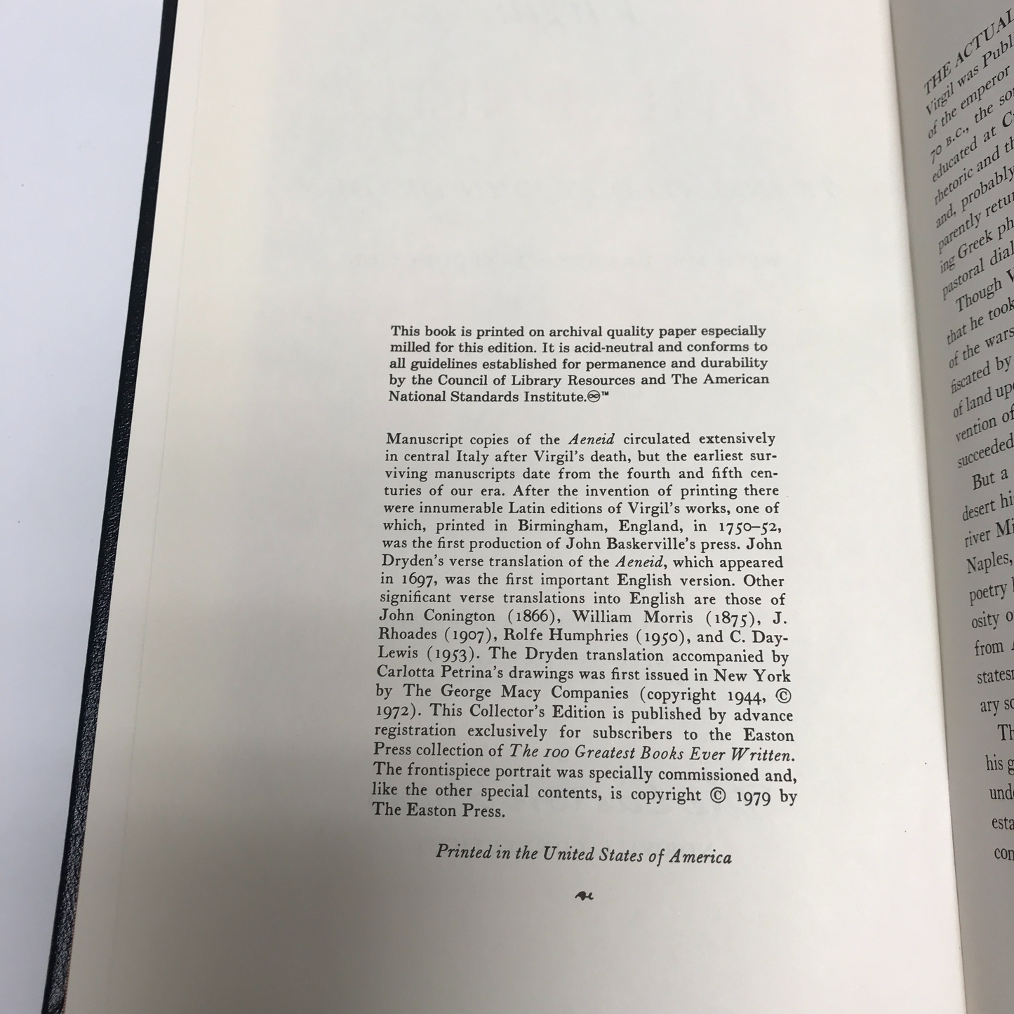 The Aeneid - Virgil - Easton Press - 1979