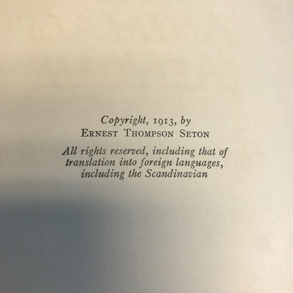 Wild Animals At Home - Ernest Thompson Seton - 1st Edition - 1912